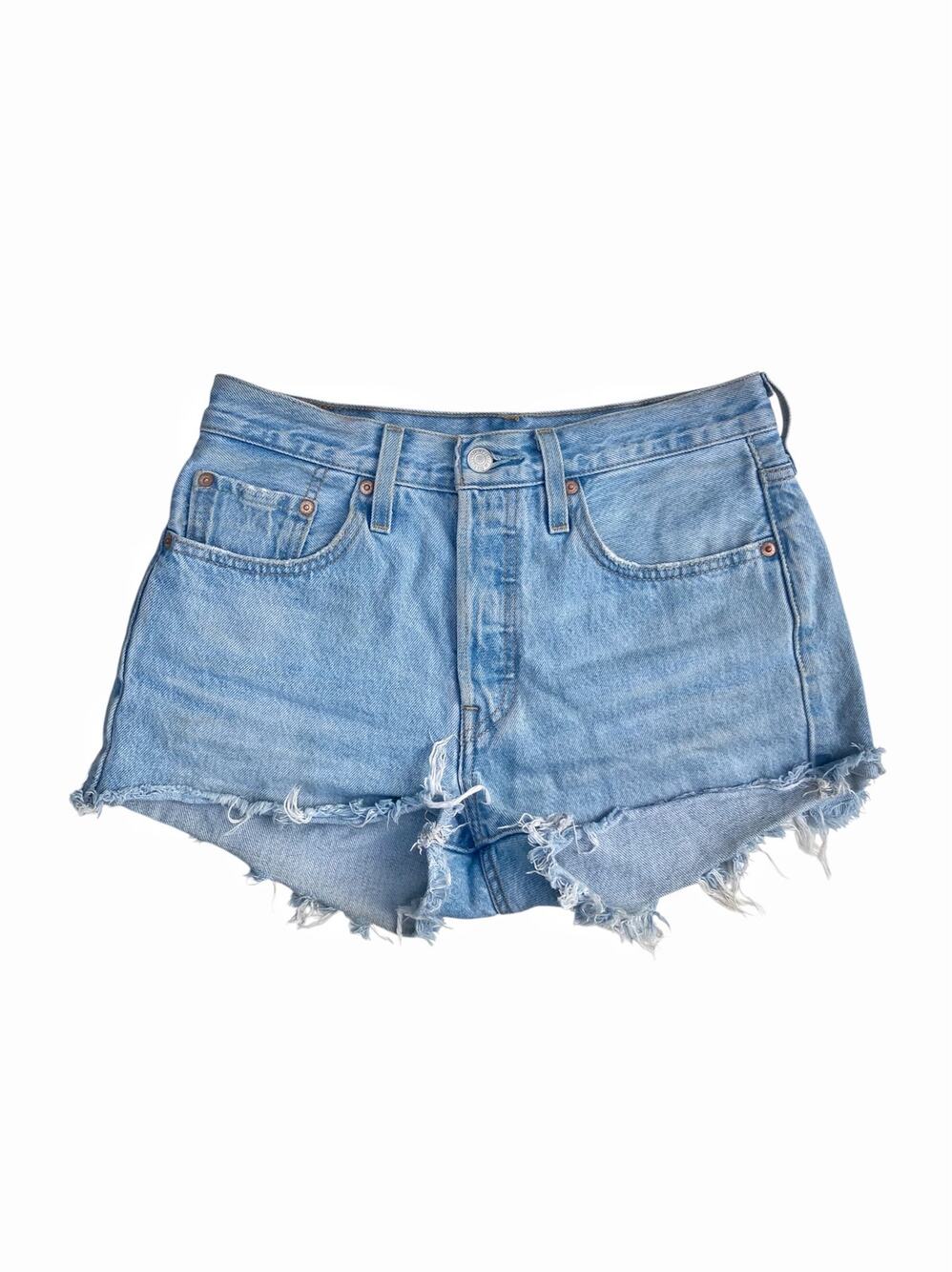 Vintage Levi’s 501 Cutoff Denim Shorts Light Wash Button Fly Y2K Summer Cutoffs